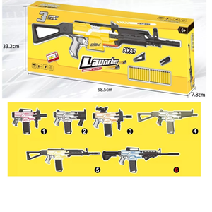 تفنگ اسباب بازی شارژی تیر فومی Lancher مدل AK47 -اسباب بازی